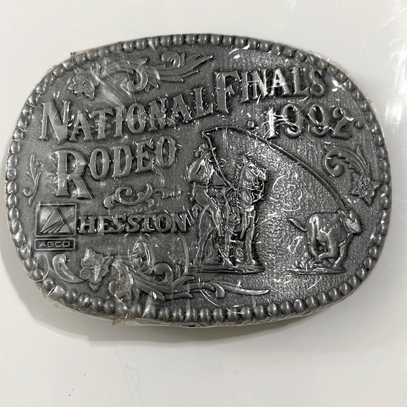 Hesston Other - NEW National Finals Rodeo NFR 1992 Hesston Belt Buckle Western Cowboy Collector